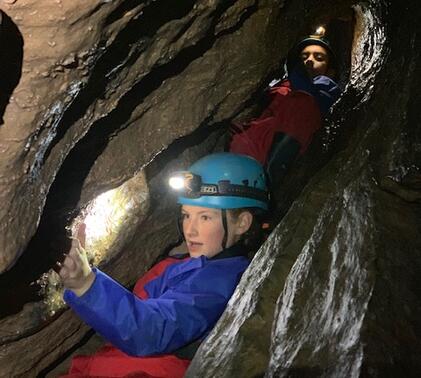 caving