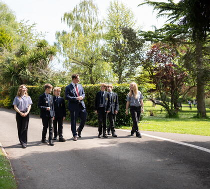 James Jones, Head at Sidcot School with students
