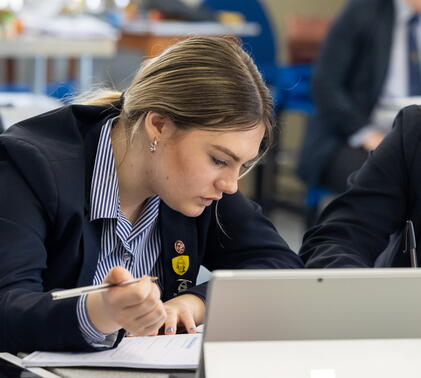 Girl studying at Sidcot