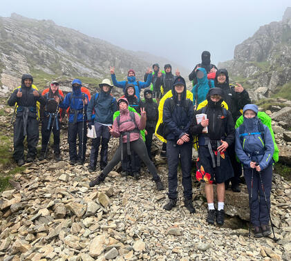 Sidcot DofE students at top of Snowdon