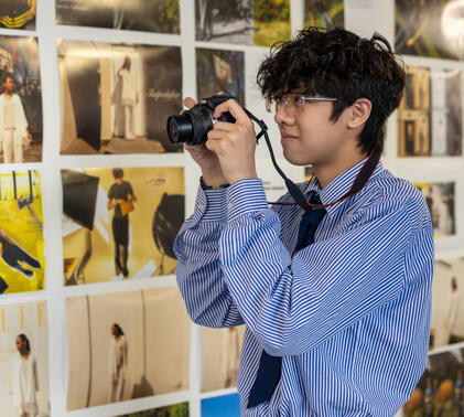 International student doing photography at Sidcot