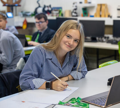 Sidcot GCSE student studying