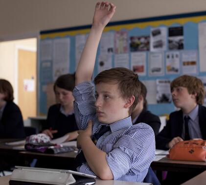 Pupil in the classroom at Sidcot school