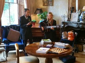 Upper Fifth students visiting the residents of Winscombe Hall