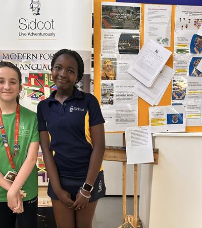 Sidcot students presenting at the academic enrichment showcase