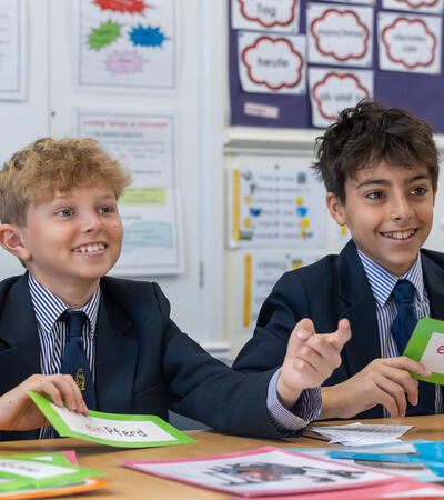 two boys in a lesson