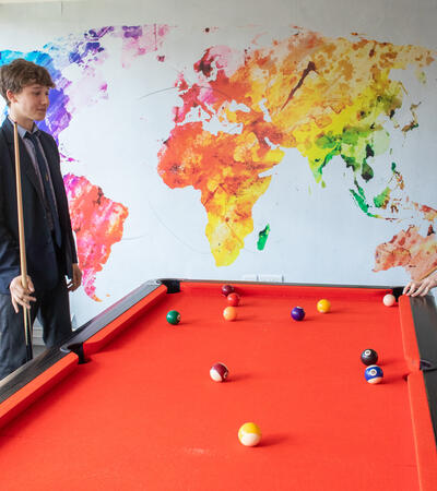 Sidcot boarders playing pool