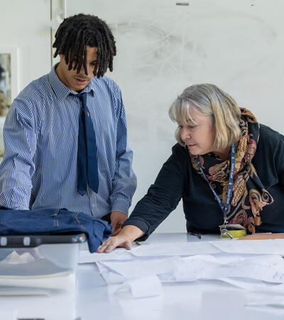 Sidcot student studying textiles