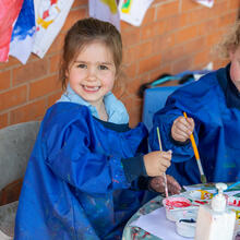 Sidcot Pre-School students painting