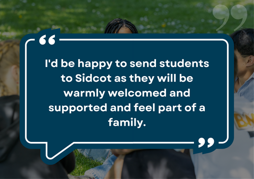 agent quote about Sidcot being a welcoming school